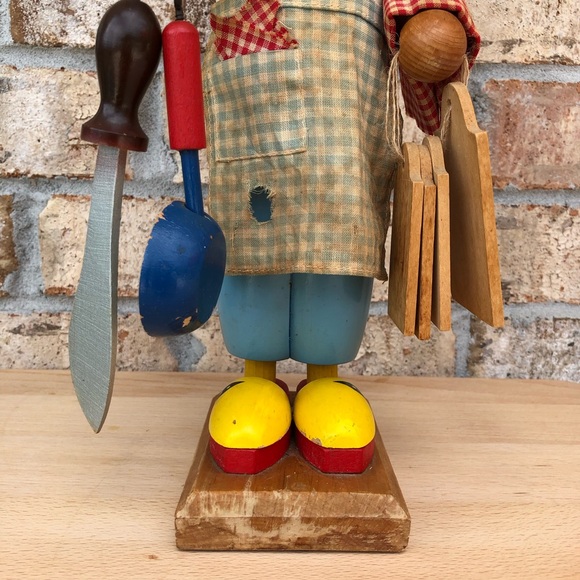 Original Steinbach Volkskunst Vintage Wood Nutcracker Chef From West Germany 16” - Picture 5 of 17